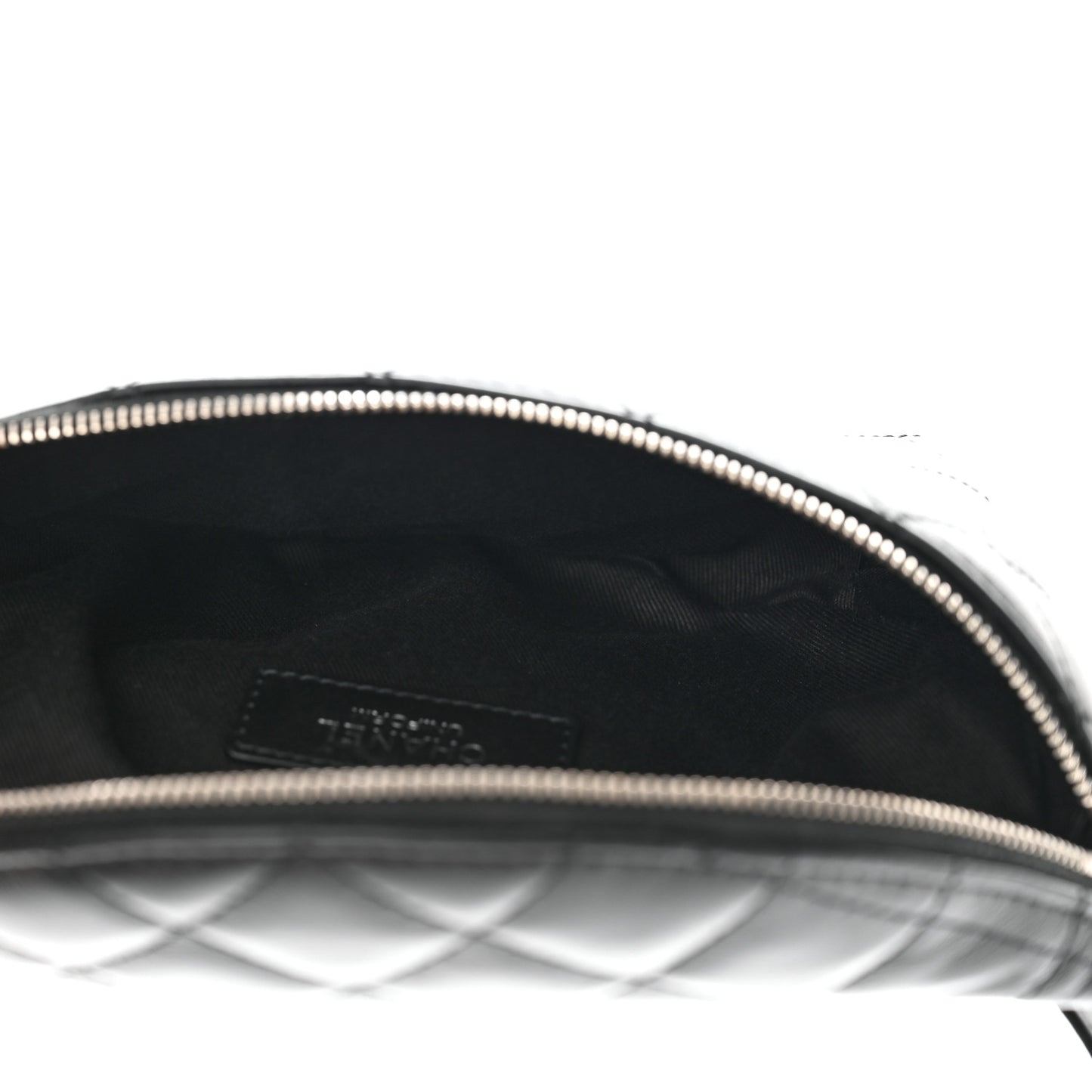 Calfskin Quilted Waist Belt Bag Black