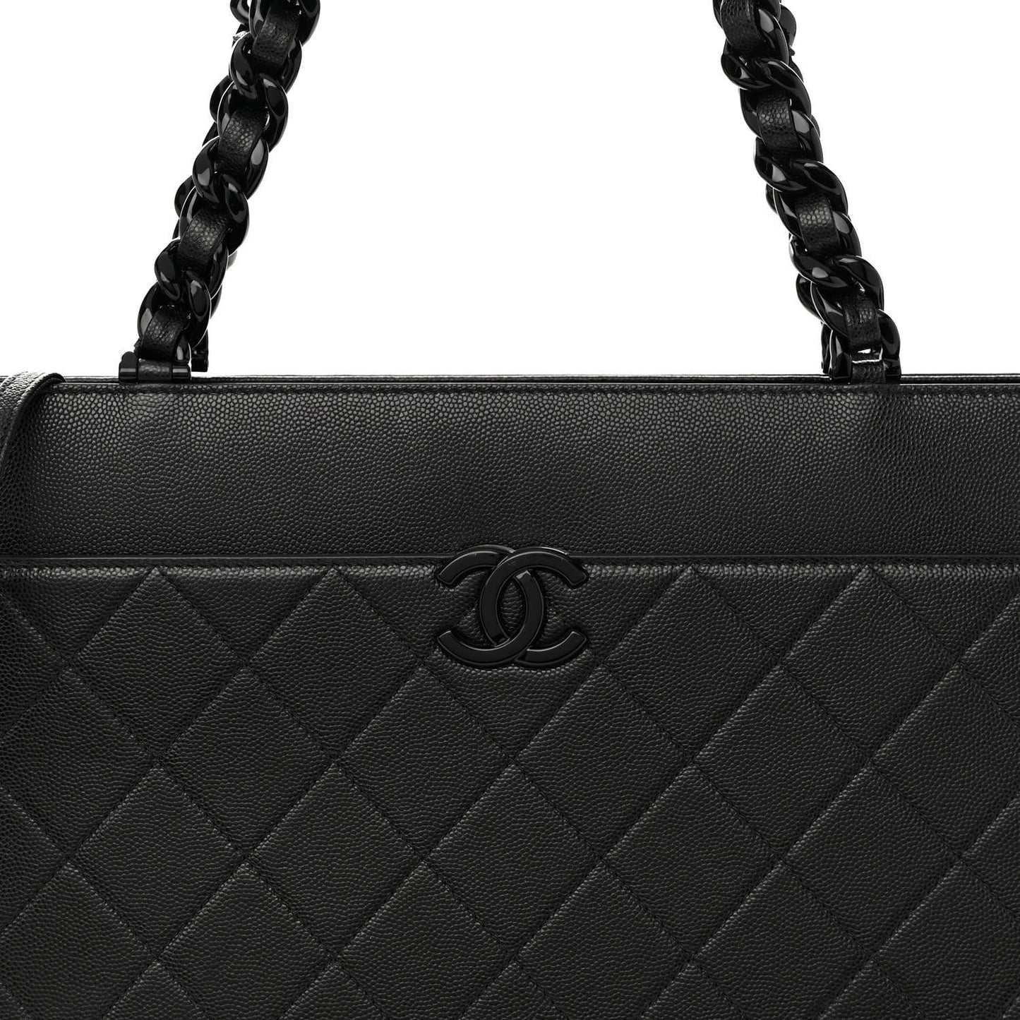 Caviar Quilted My Everything Large Shopping Tote Black