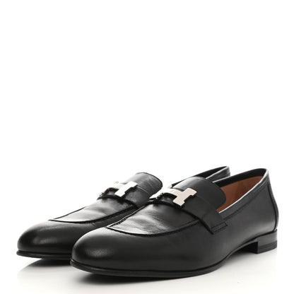 Hermes Goatskin Womens Paris Loafers 39 Black 3 of 9