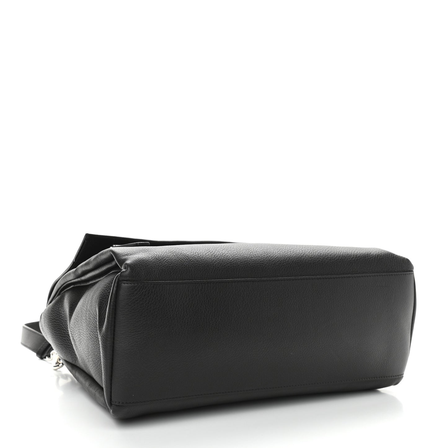 Grained Calfskin Medium Pandora Pure Flap Bag Black