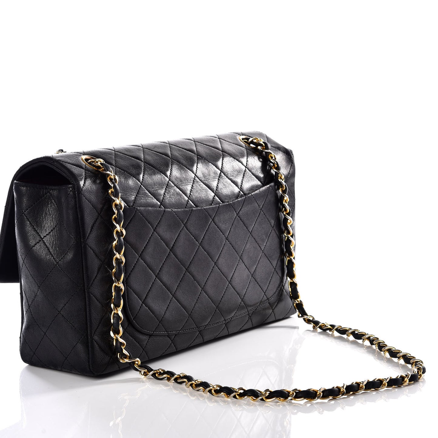 Lambskin Quilted Medium Single Flap Black