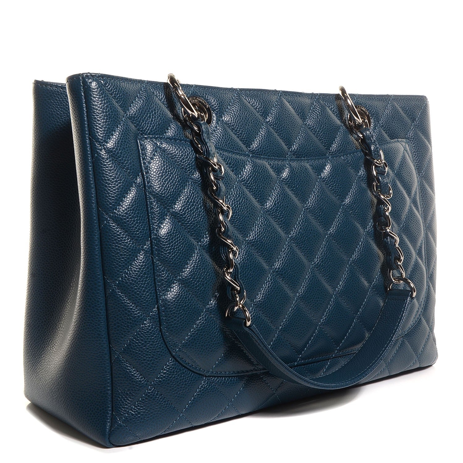 Chanel Caviar Grand Shopping Tote GST Dark Blue 3 of 7