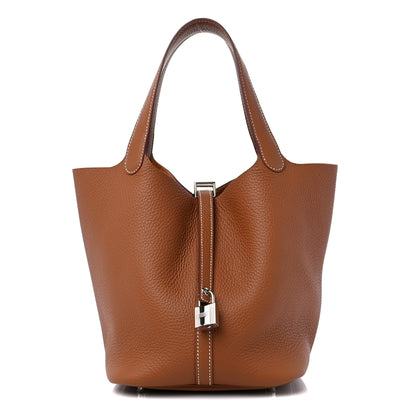 Hermes Taurillon Clemence Picotin Lock 22 MM Gold 1 of 10