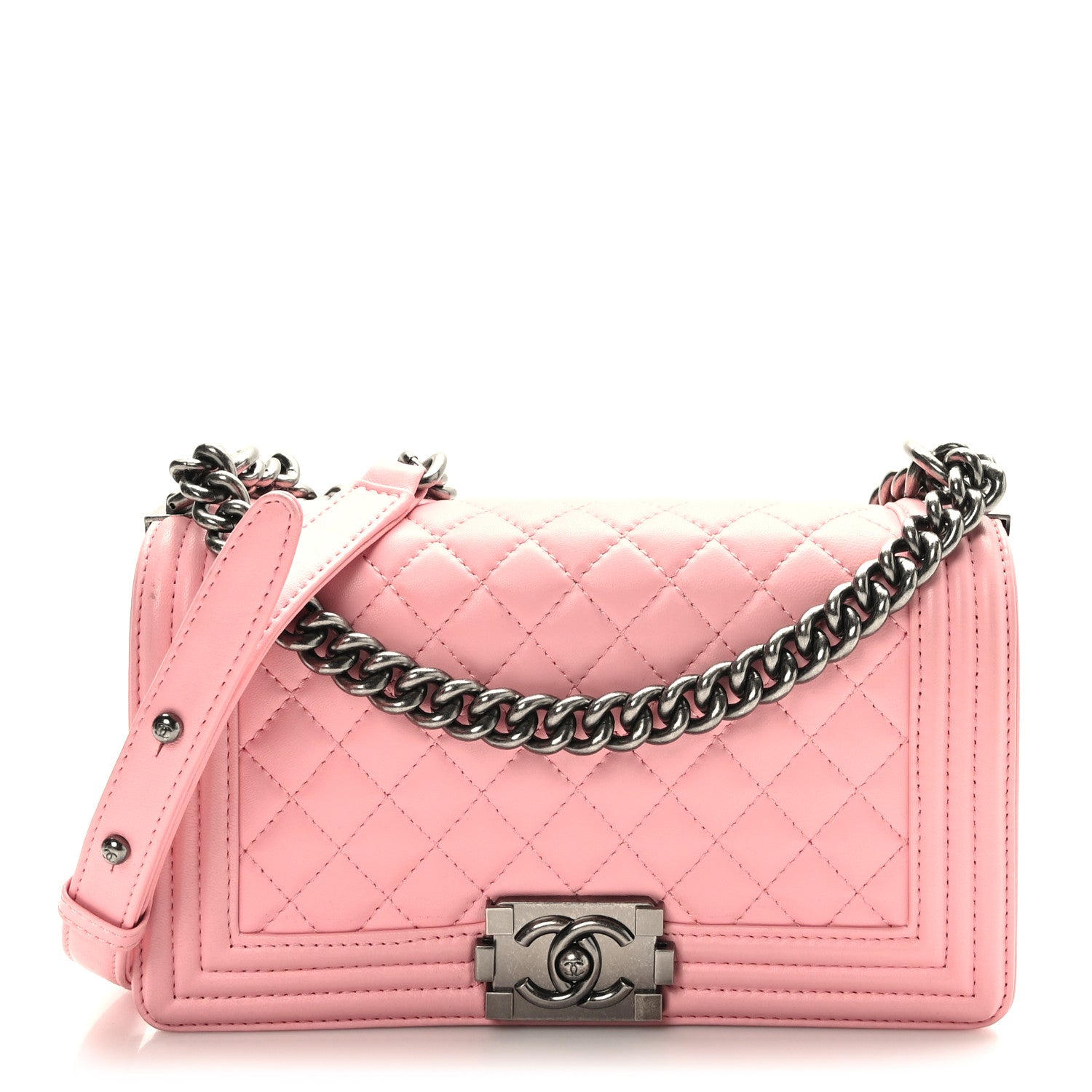 Chanel Lambskin Quilted Medium Boy Flap Light Pink 1 of 9