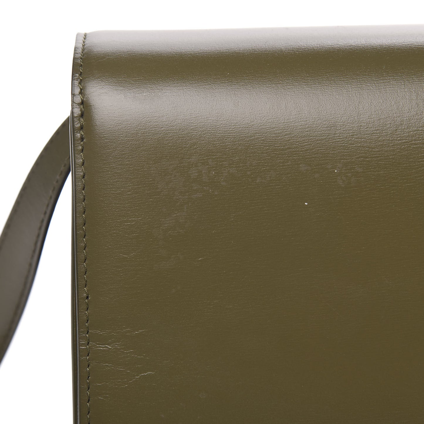 Box Calfskin Medium Classic Box Flap Bag Army Green