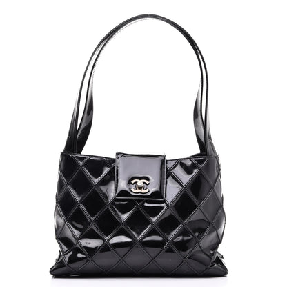 Chanel Patent Diamond Stitched Shoulder Bag Black 1 of 11
