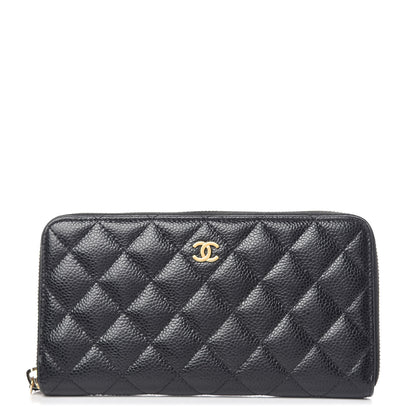 Chanel Caviar Quilted Large Gusset Zip Around Wallet Black 1 of 11