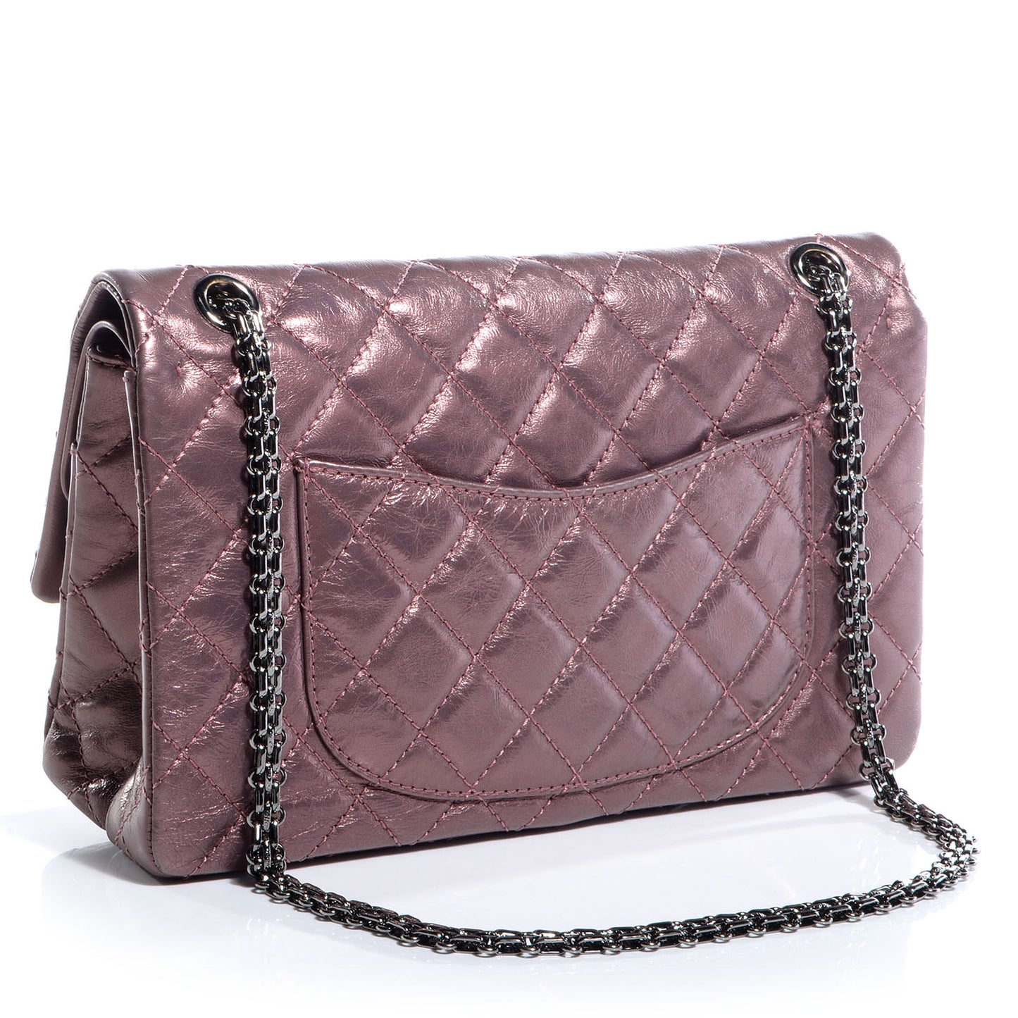 Calfskin 2.55 Reissue 226 Flap Metallic Rose Fonce