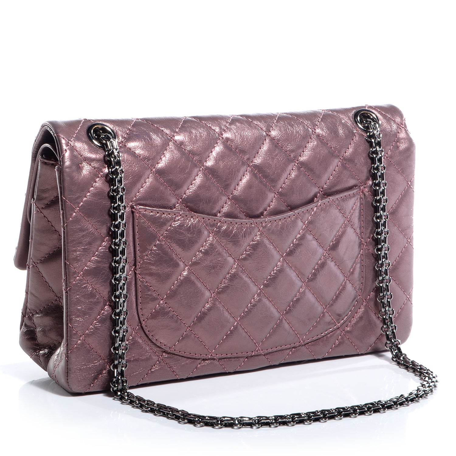 Chanel Calfskin 2.55 Reissue 226 Flap Metallic Rose Fonce 3 of 7