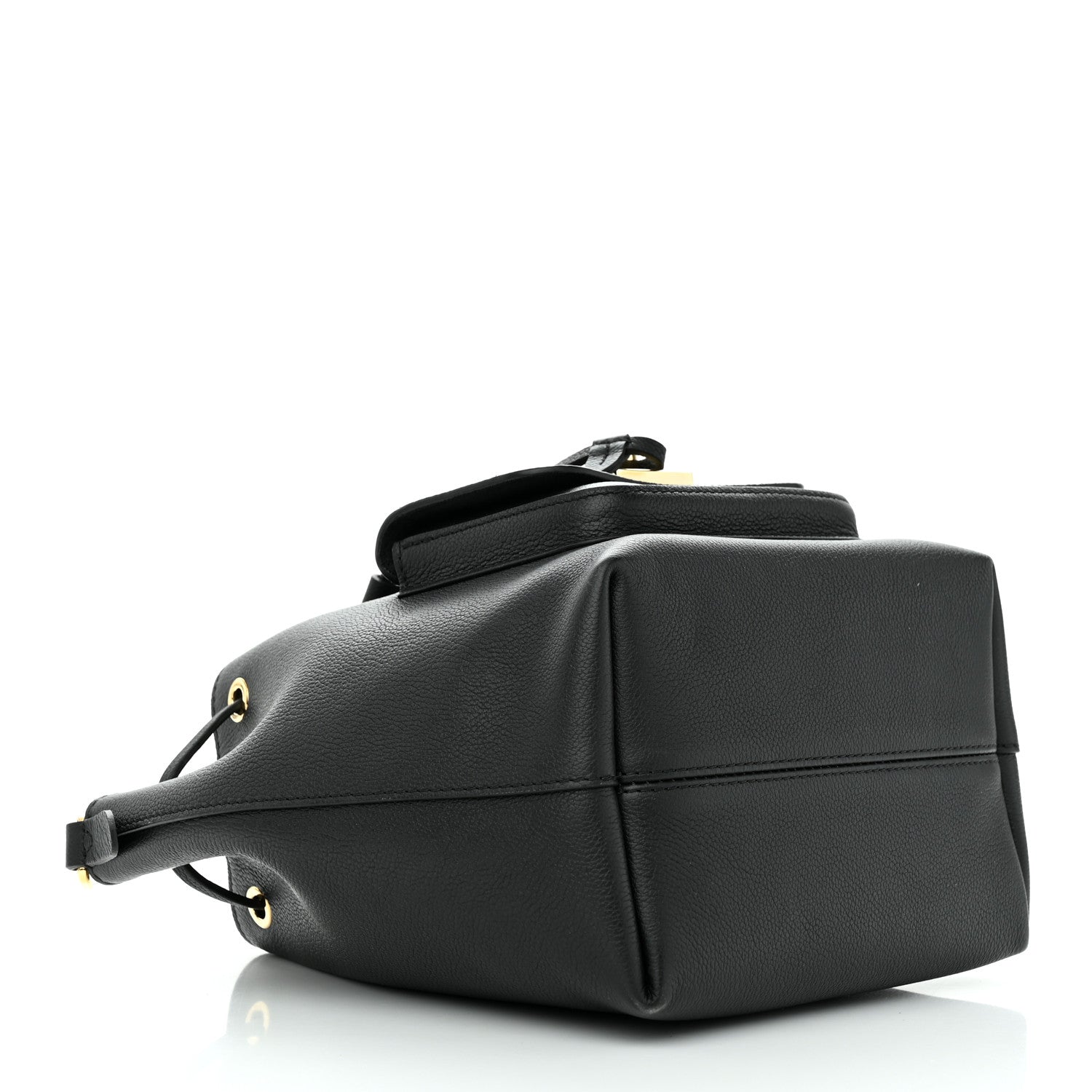 Louis Vuitton Calfskin Lockme Bucket MM Black 4 of 12