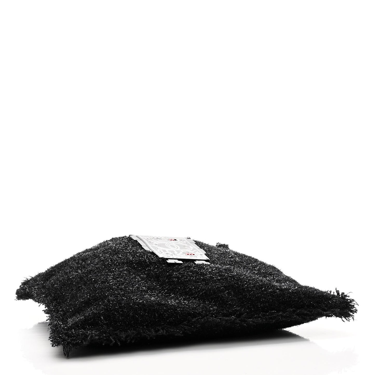 Tweed Resin Strass Large Robot Shopping Bag Black