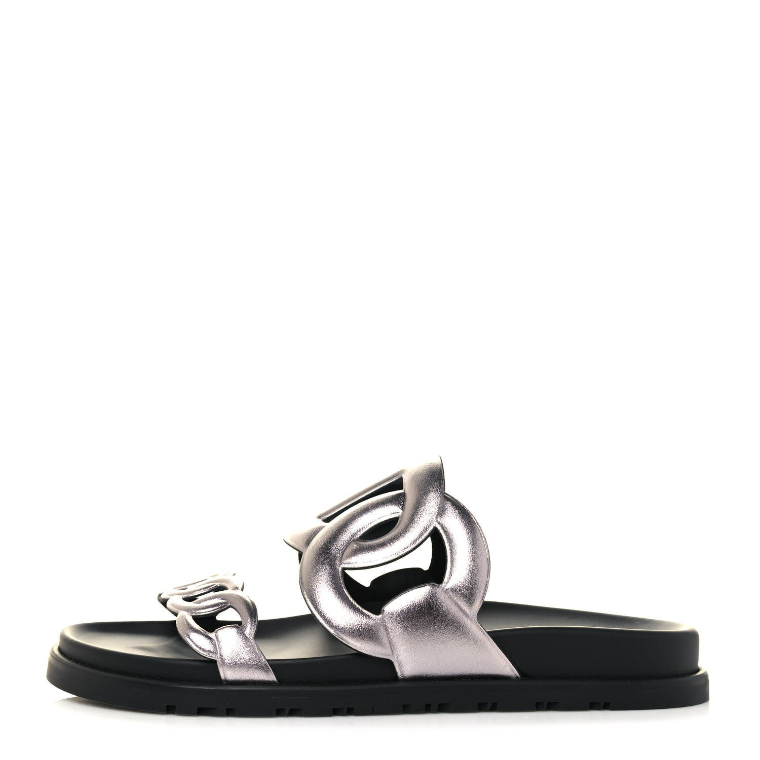 Hermes Nappa Extra Sandals 38.5 Gris Argent 1 of 8