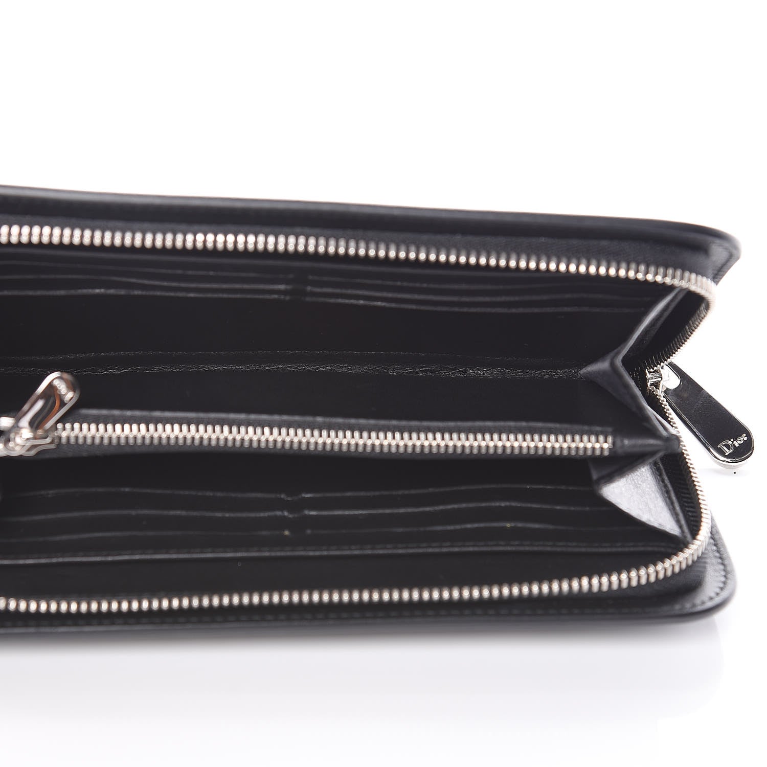 Christian Dior Calfskin Paradise Diorissimo Voyageur Wallet Black 5 of 13
