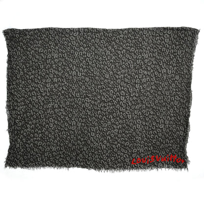 Louis Vuitton Cashmere Silk Leopard Stole Gres 3 of 7