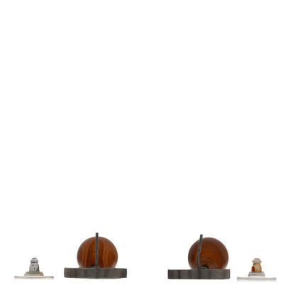 Chanel Agate Bead CC Drop Earrings Brown 3 of 4