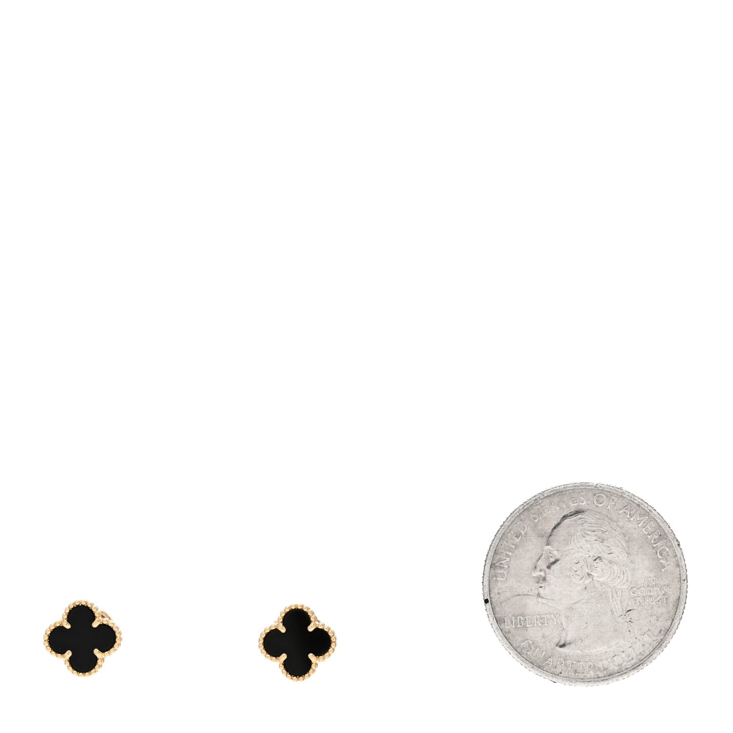 18K Yellow Gold Black Onyx Sweet Alhambra Earrings