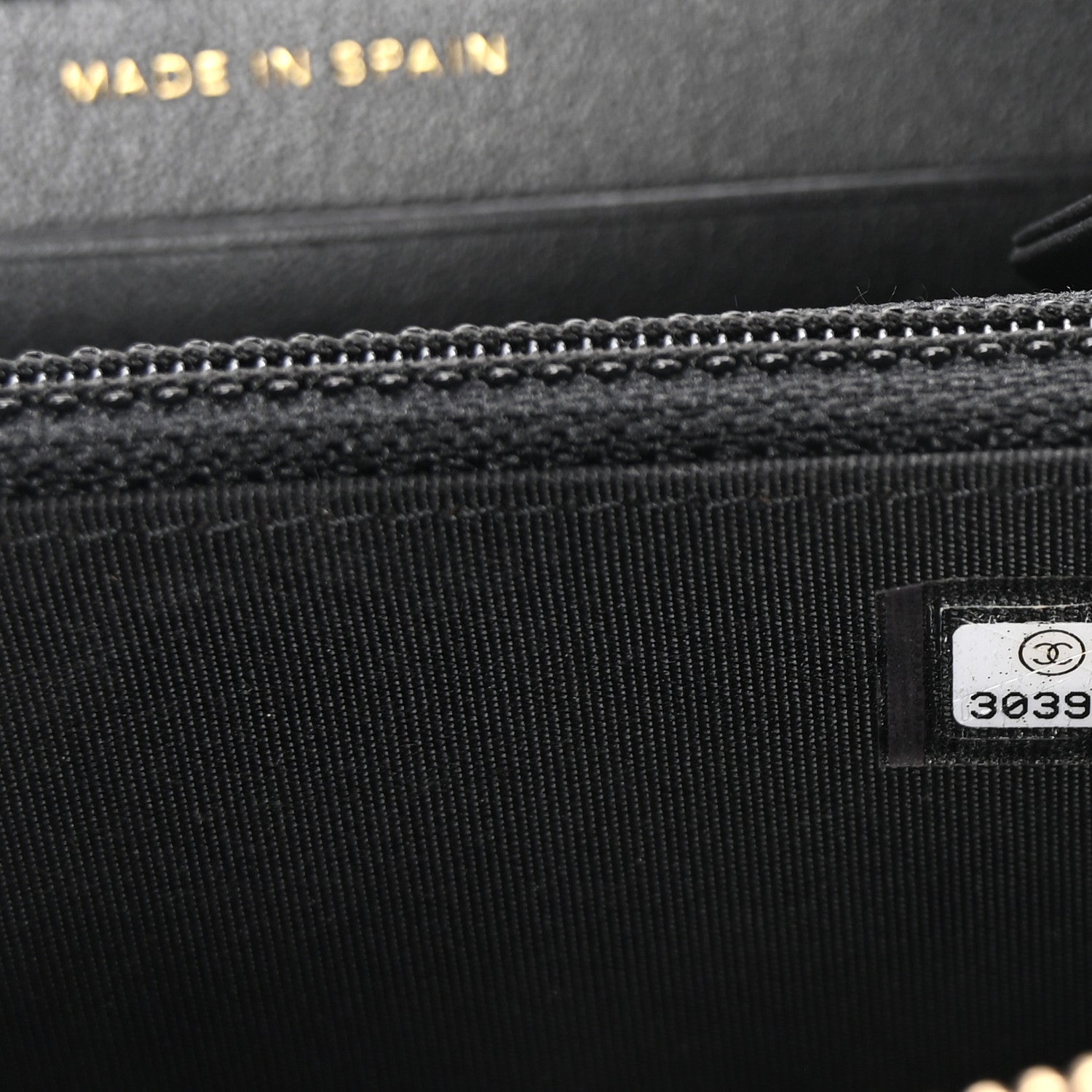 Chanel Caviar Quilted Filigree Zip Around Wallet Beige Black 8 of 9