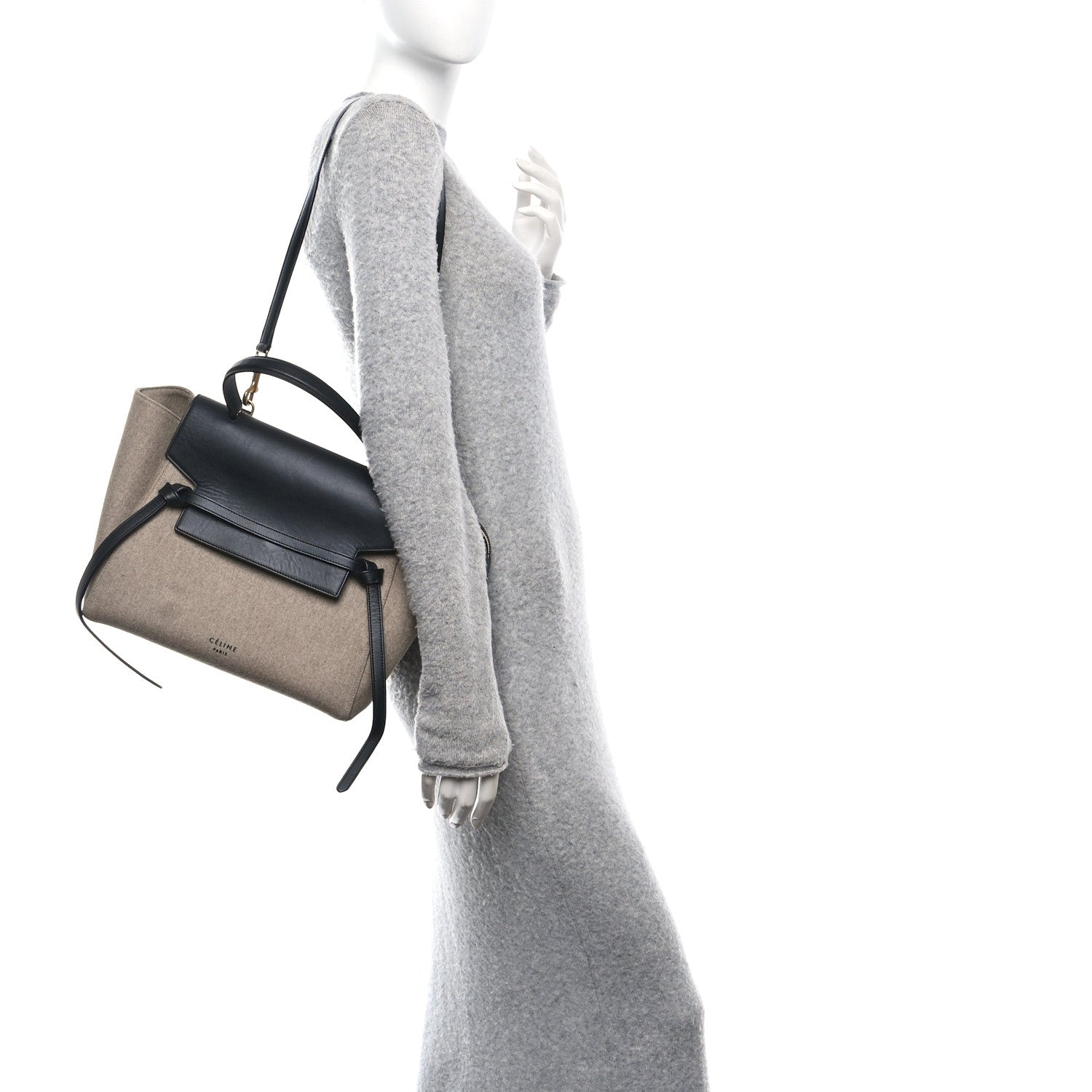 Celine Felt Smooth Calfskin Mini Belt Bag Beige 2 of 10