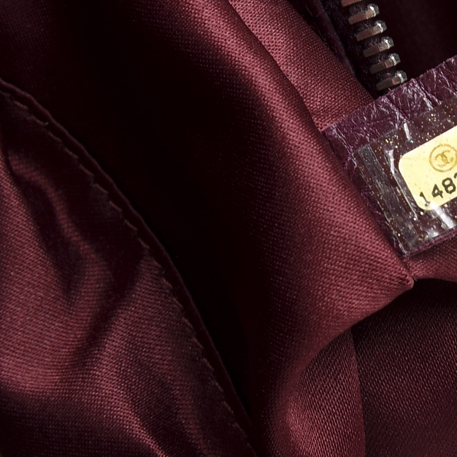 Chanel Glazed Calfskin Stitched On the Road Zip Tote Plum 8 of 9