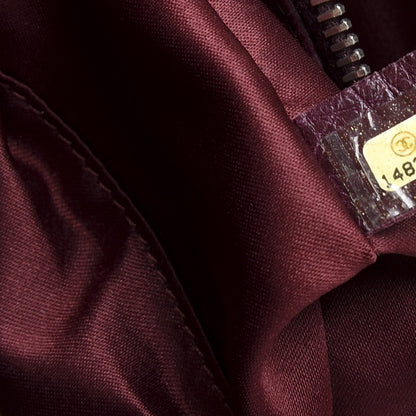 Chanel Glazed Calfskin Stitched On the Road Zip Tote Plum 8 of 9