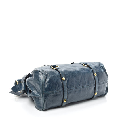 Miu Miu Vitello Lux Medium Bow Bag Bluette 4 of 9