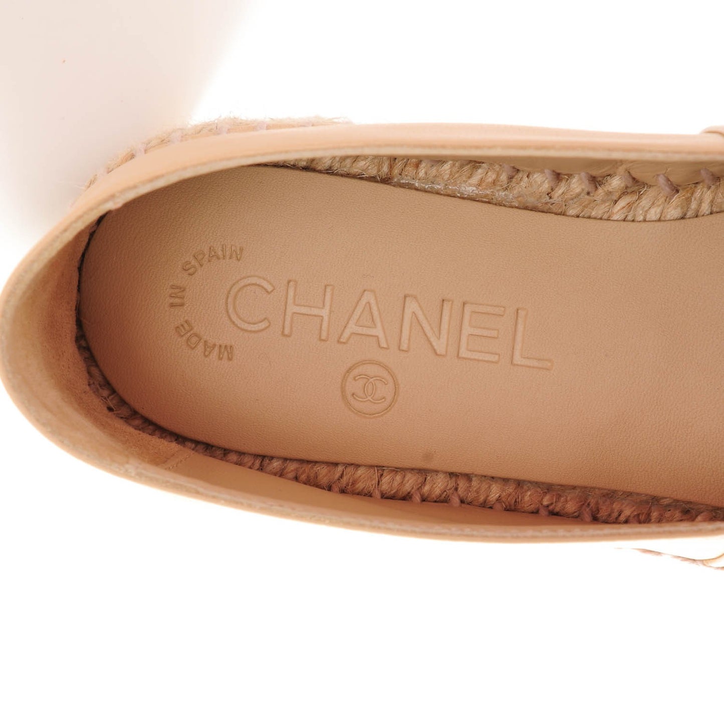 Lambskin CC Espadrilles 37 Beige Black