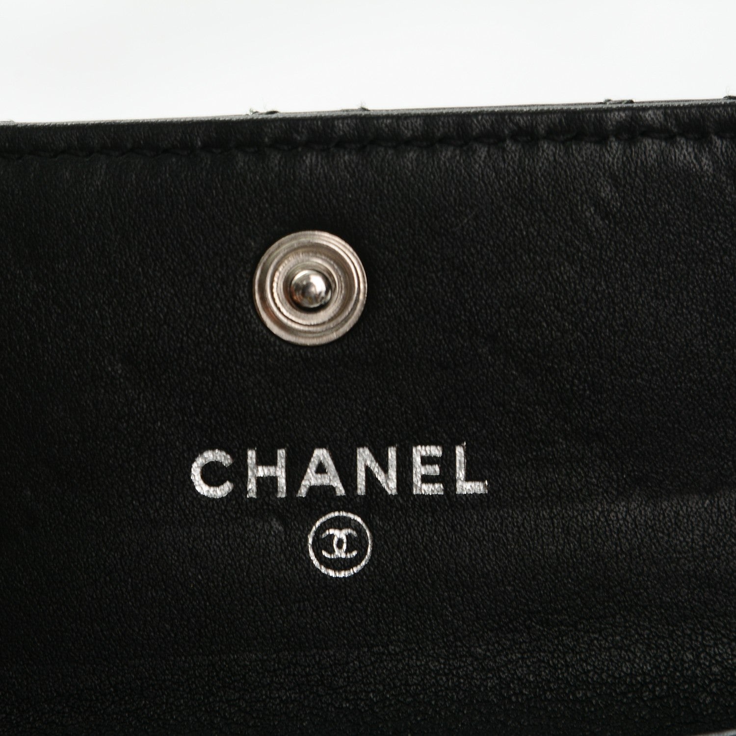 Chanel Calfskin Diamond Stitched Card Holder Wallet Black 5 of 8