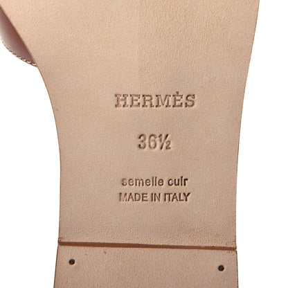 Hermes Box Calfskin Oran Sandals 36.5 Gold 5 of 5