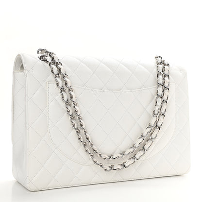 Chanel Caviar Quilted Maxi Double Flap White 3 of 17