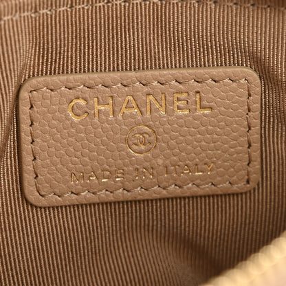 Chanel Caviar Quilted Small Cosmetic Case Beige 6 of 10