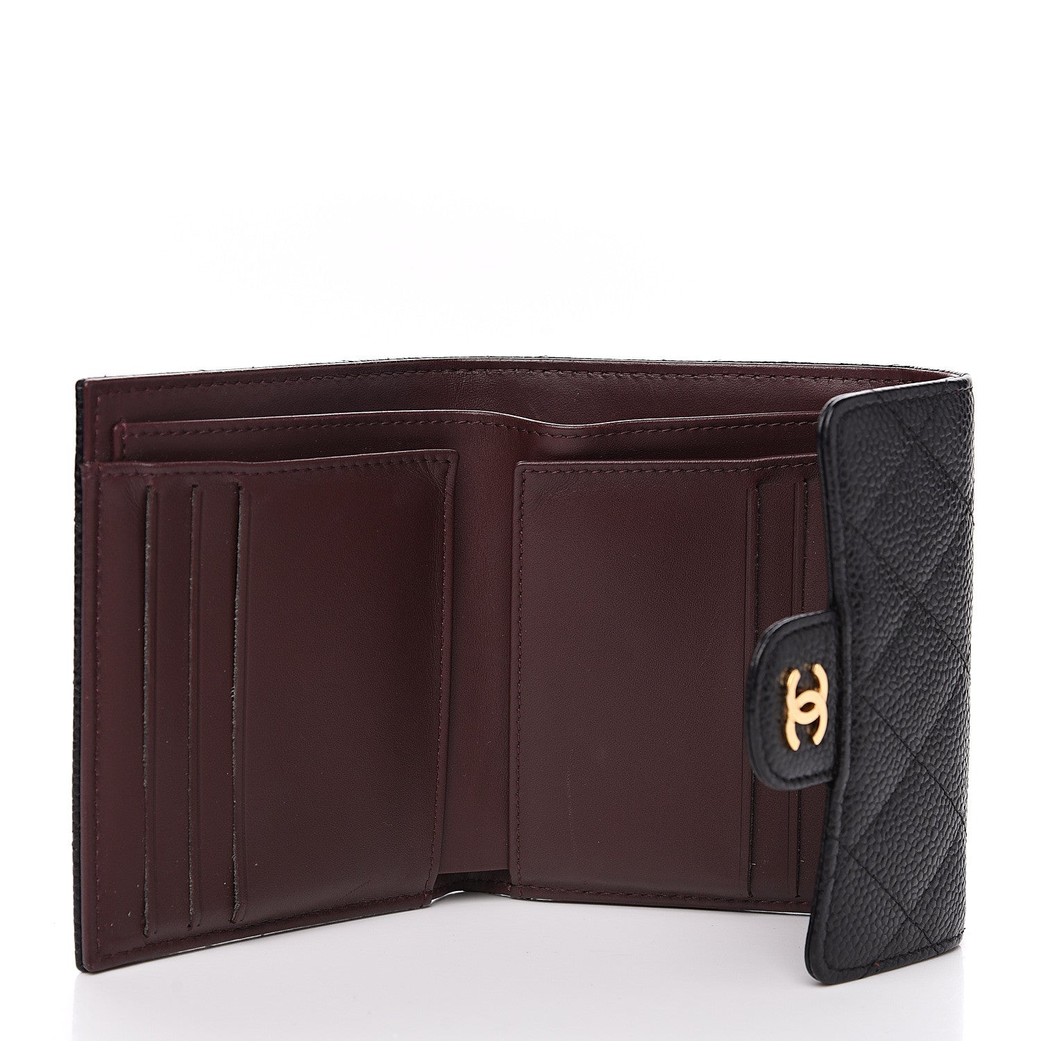 Chanel Caviar Quilted Compact Flap Wallet Black 4 of 10