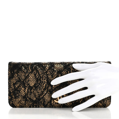Chanel Metallic Tweed Quilted Clutch Black Gold 2 of 14