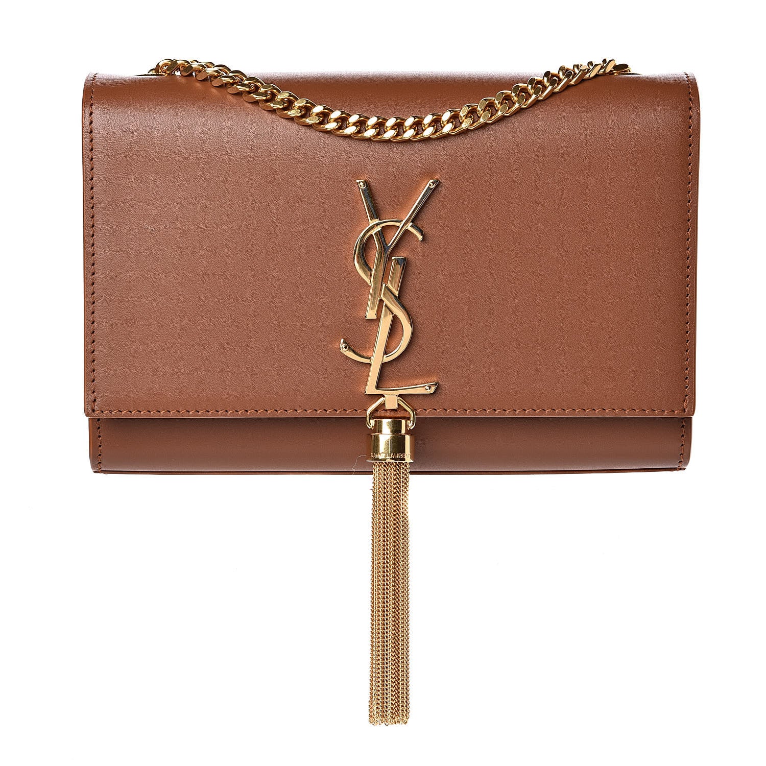 Saint Laurent Calfskin Small Classic Monogram Kate Tassel Satchel Fauve 1 of 10