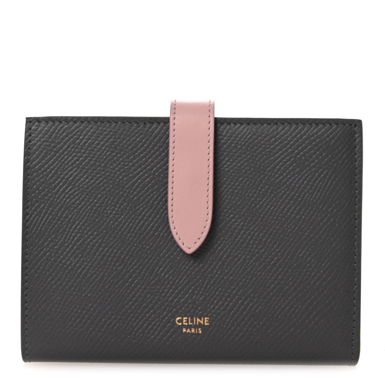 Celine Grained Calfskin Medium Multifunction Strap Wallet Grey Vintage Pink 1 of 9