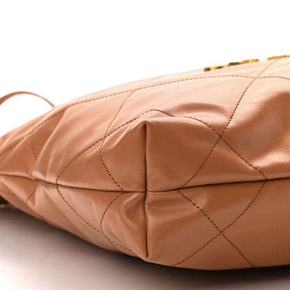 Chanel Shiny Calfskin Quilted Small Chanel 22 Camel 10 of 11