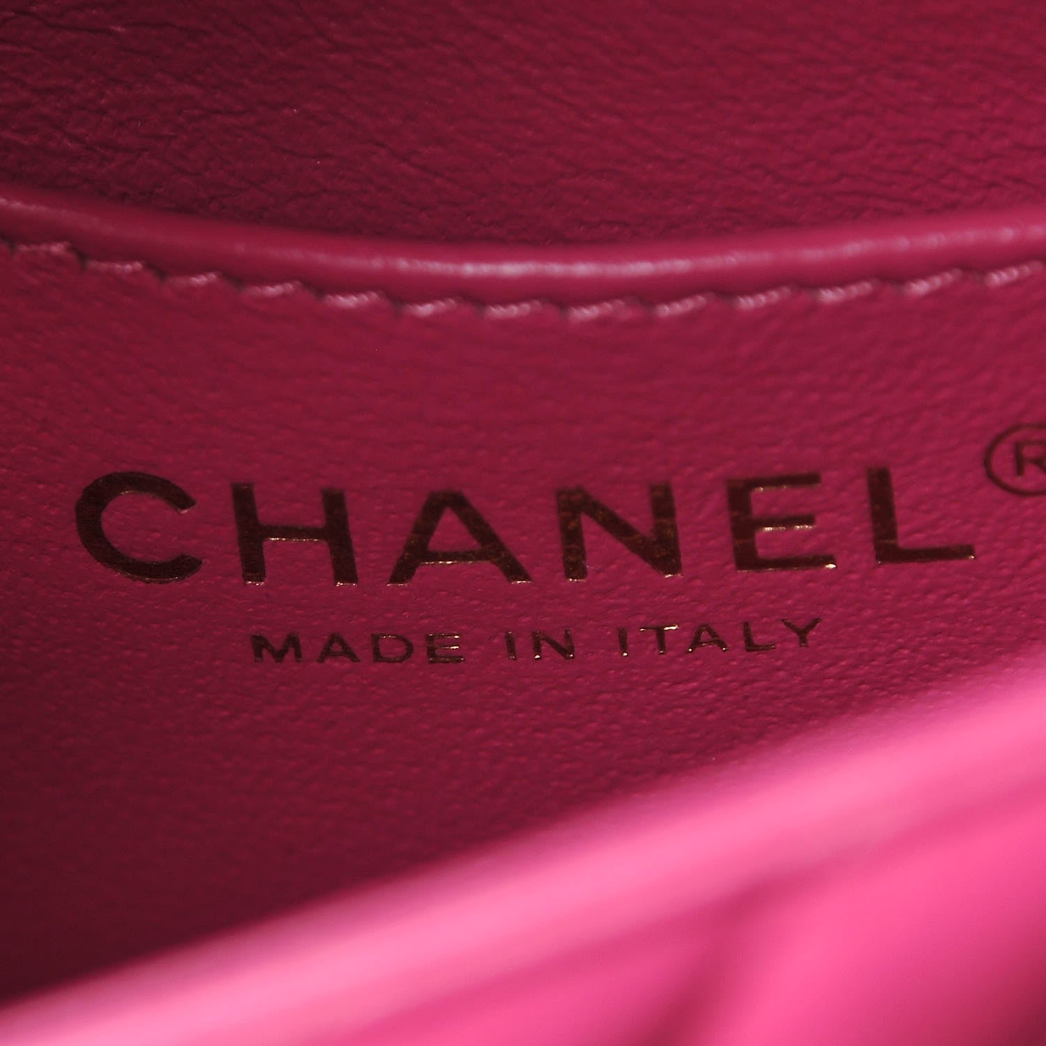 Chanel Lambskin Chevron Quilted Mini Square Flap Fuchsia 6 of 7
