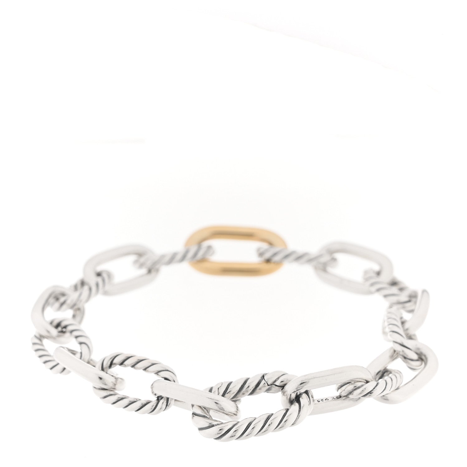 David Yurman Sterling Silver 18K Yellow Gold 8.5mm Madison Chain Bracelet 2 of 3