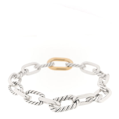 David Yurman Sterling Silver 18K Yellow Gold 8.5mm Madison Chain Bracelet 2 of 3