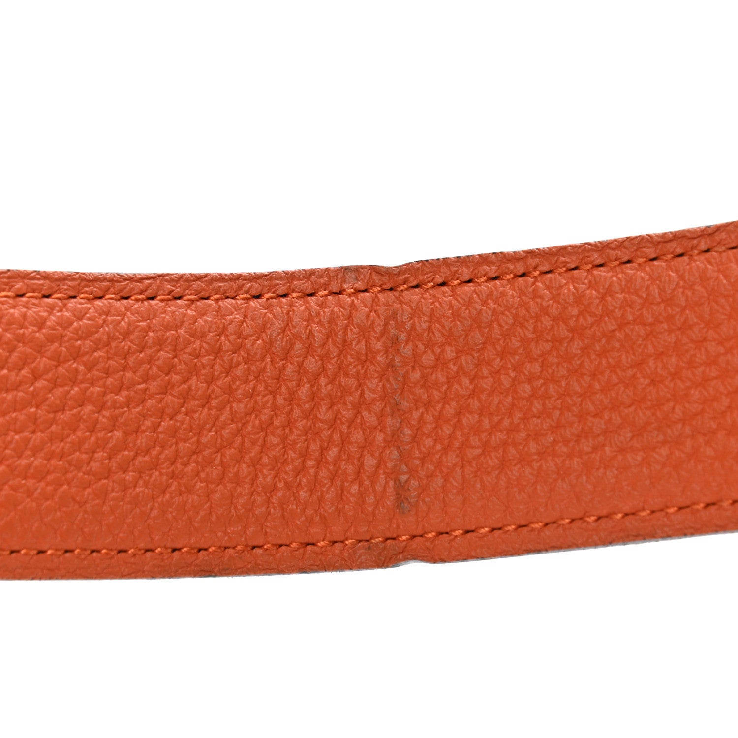 Hermes Box Togo 32mm H Belt 85 Black Orange 6 of 7