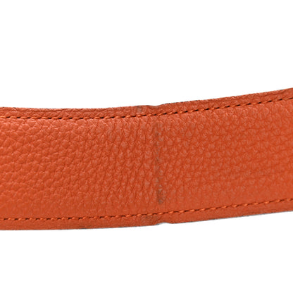 Hermes Box Togo 32mm H Belt 85 Black Orange 6 of 7