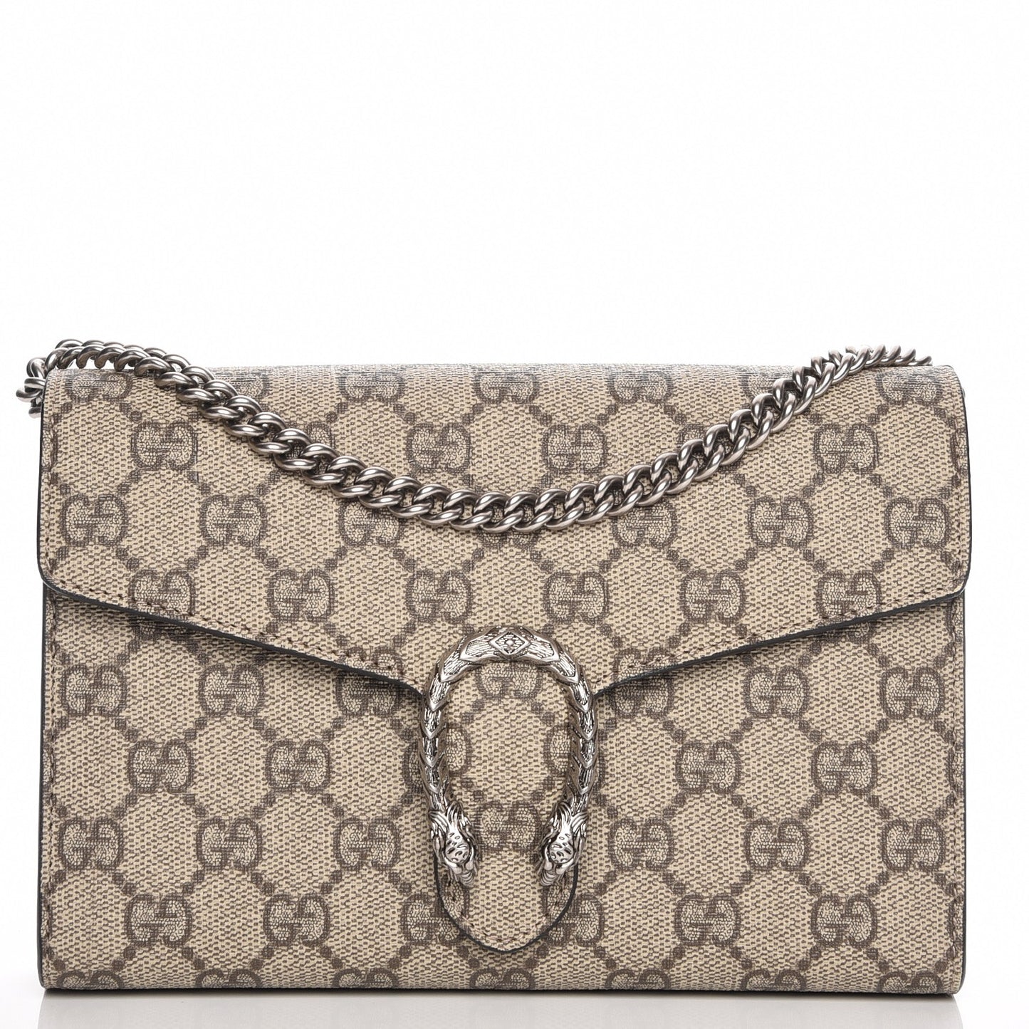 GG Supreme Monogram Mini Dionysus Chain Wallet Beige Black