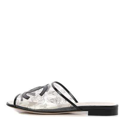 Chanel Patent PVC CC Sandal Mule 37.5 Black 1 of 13