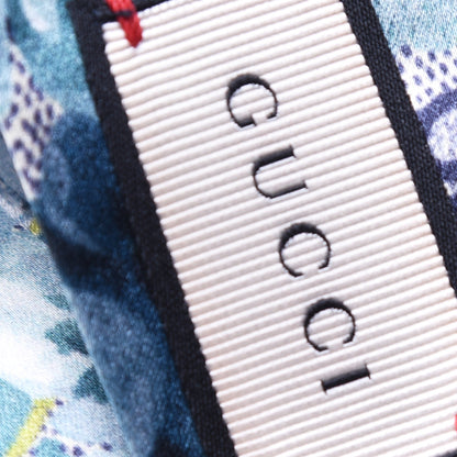 Gucci Silk Monogram Blooms Print Headband Blue 4 of 6