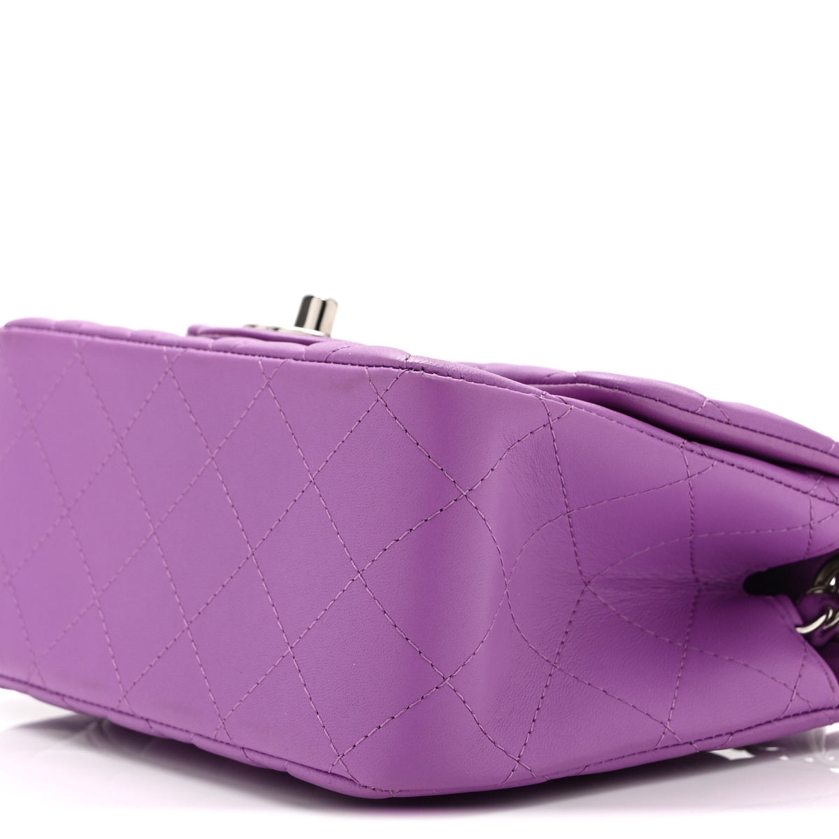 Lambskin Quilted Mini Square Flap Purple