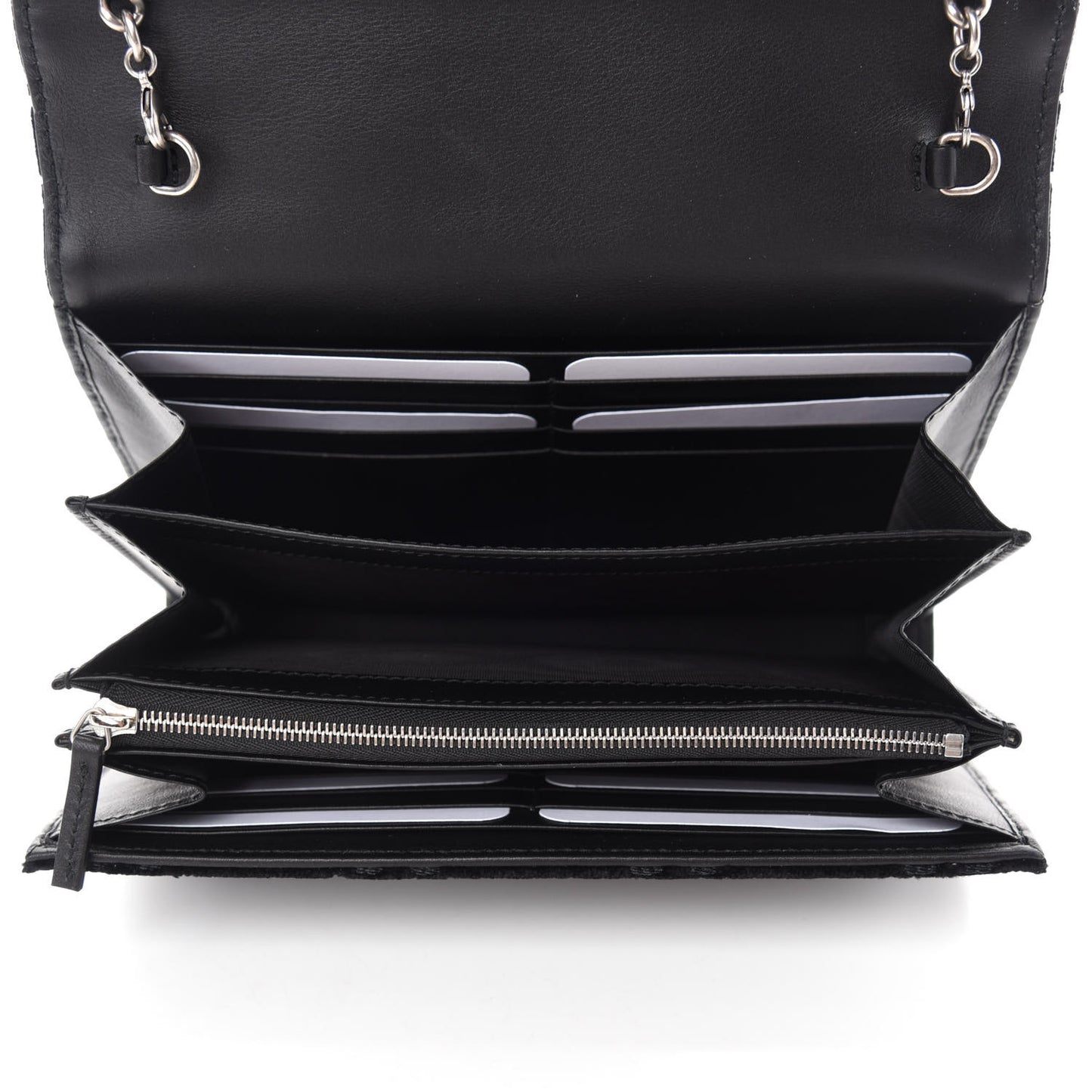 Velvet GG Monogram Mini Dionysus Chain Wallet Black