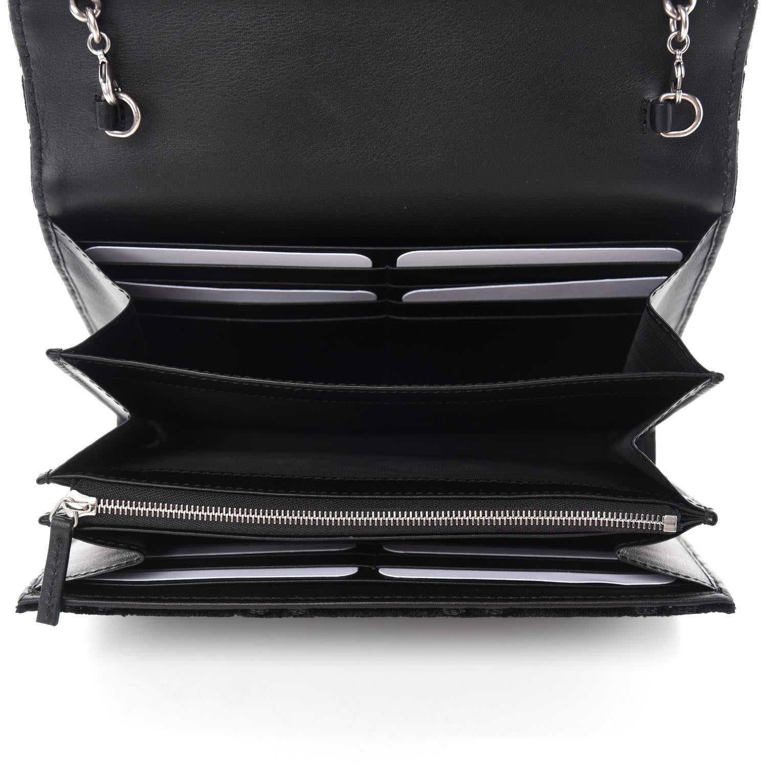 Gucci Velvet GG Monogram Mini Dionysus Chain Wallet Black 5 of 10