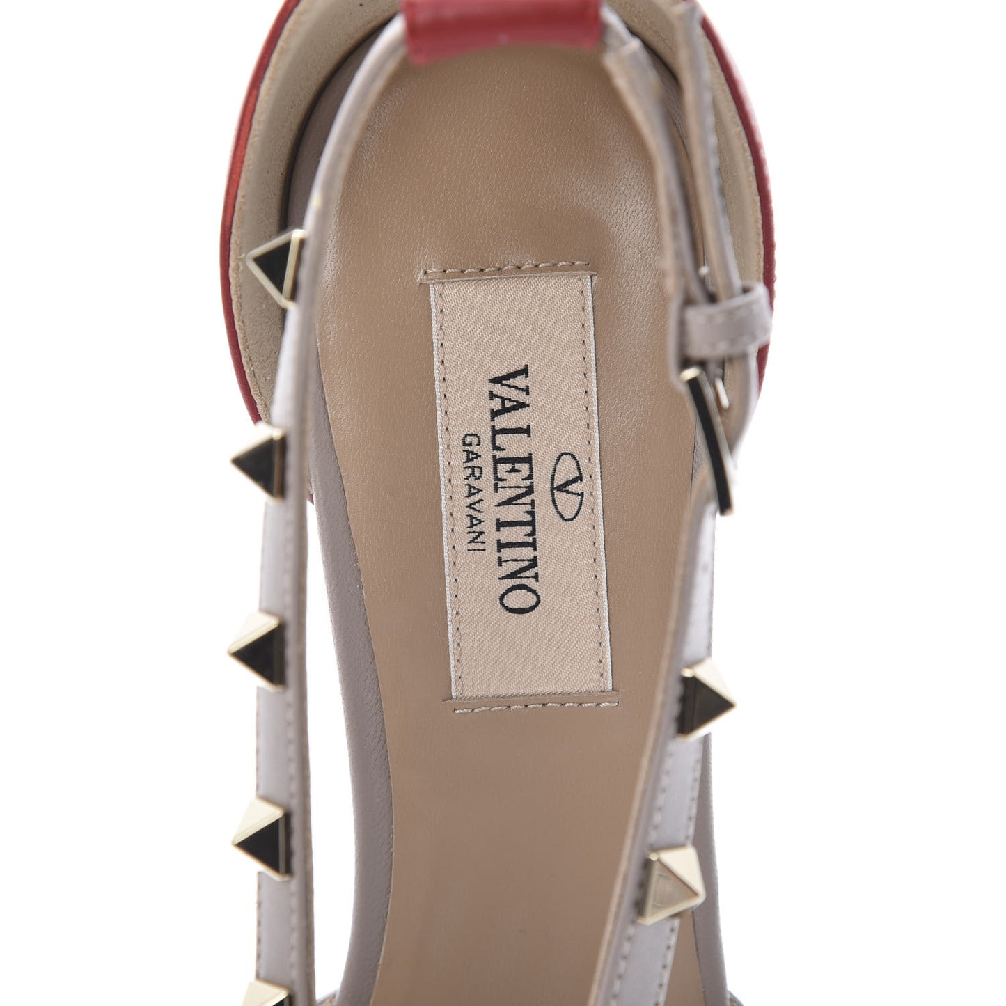 Nappa Rockstud Cross Strap D'Orsay 55mm Pumps 37 Red Poudre