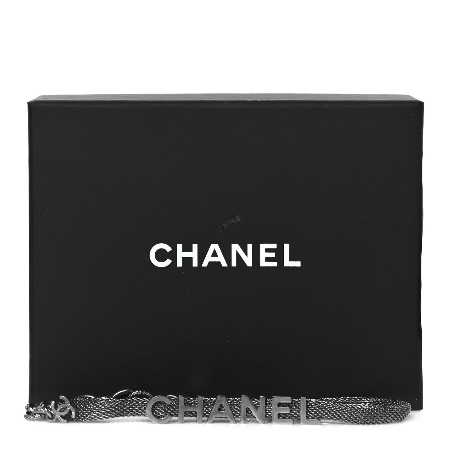 Metal Logo Choker Necklace Silver