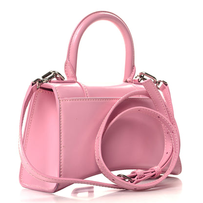 Balenciaga Shiny Box Calfskin Tonal B Hourglass Top Handle Bag XS Candy Pink 3 of 12