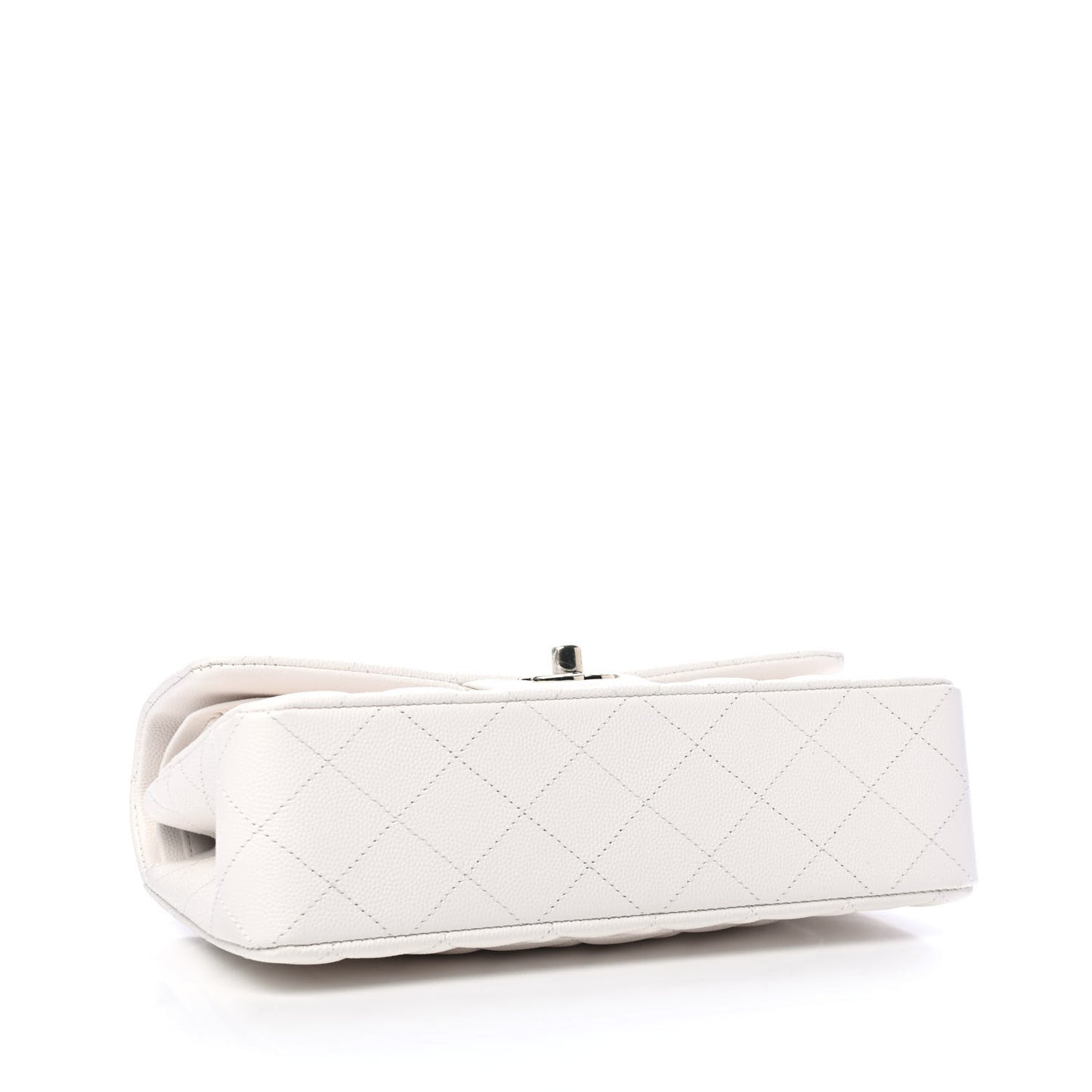 Caviar Quilted Small Double Flap White